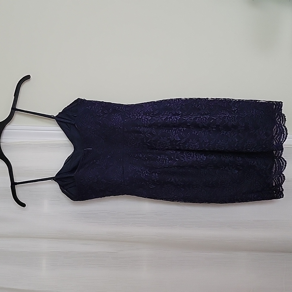 Liliana Navy Lace Cocktail Dress - Picture 2 of 7